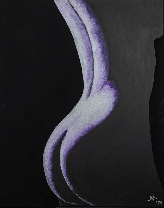 Abstract purple curves form a stylized torso on black, The Evolution of Her — Founder's Edition, limited to 120.