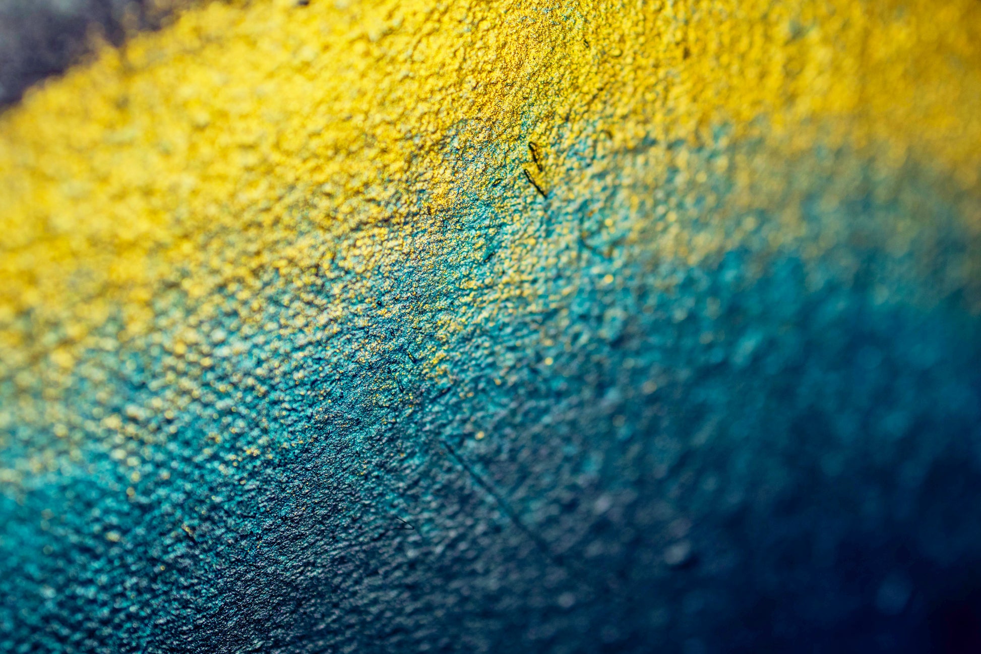She Sells Seashells - abstract piece created during a rebuilding season; textured yellow-to-blue gradient.